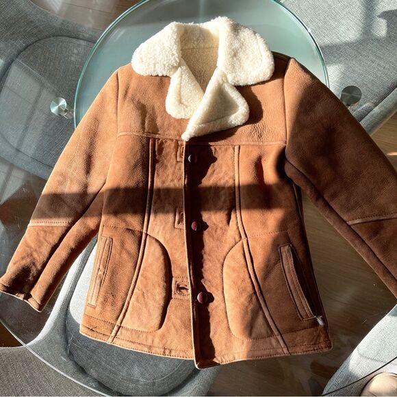 NWOT Genuine Mexican Handmade Suede Sherpa Shearling Coat - Picture 5 of 16